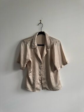 Abercrombie & Fitch Cream Satin Top